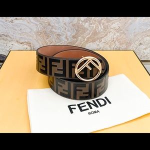 Fendi Accessories Fendi Calfskin F Embossed Fendi Ff Maya Belt